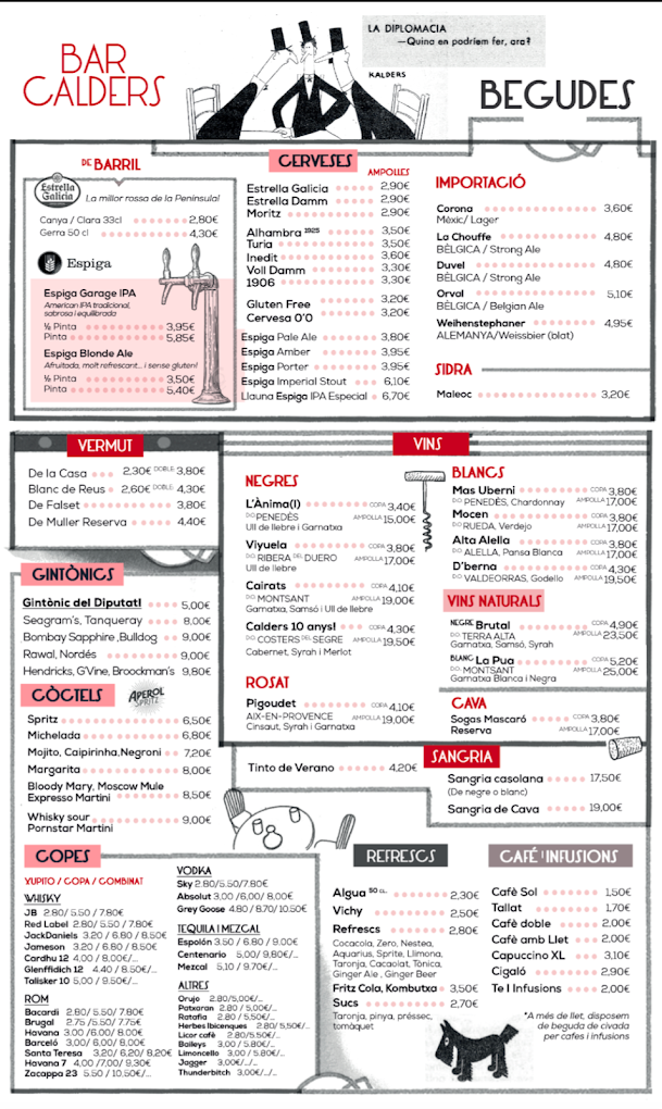 Bar Calders menu 7