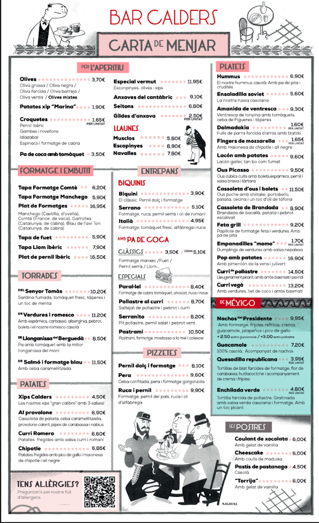 Bar Calders menu 6